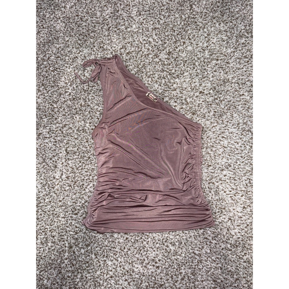 Intimately Free People One Shoulder Ruched Tie Top Mauve Purple XS